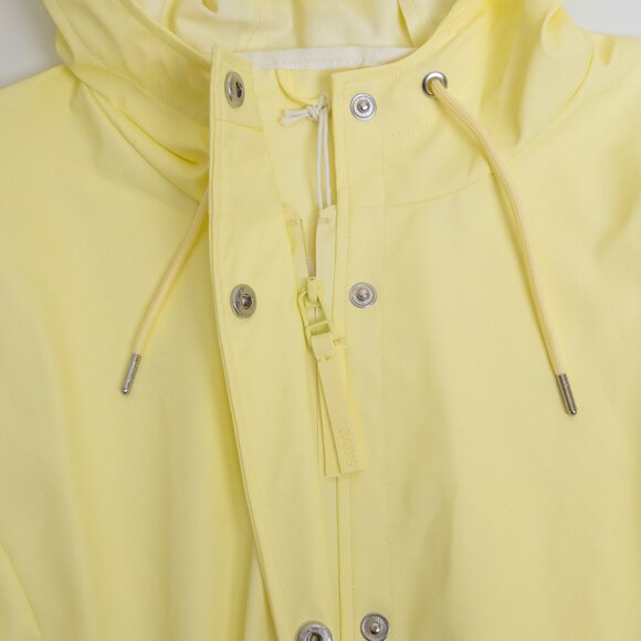 RAINS Rain Jacket Hooded Waterproof Coat Curve W Belted Straw Yellow XLarge - Picture 6 of 14